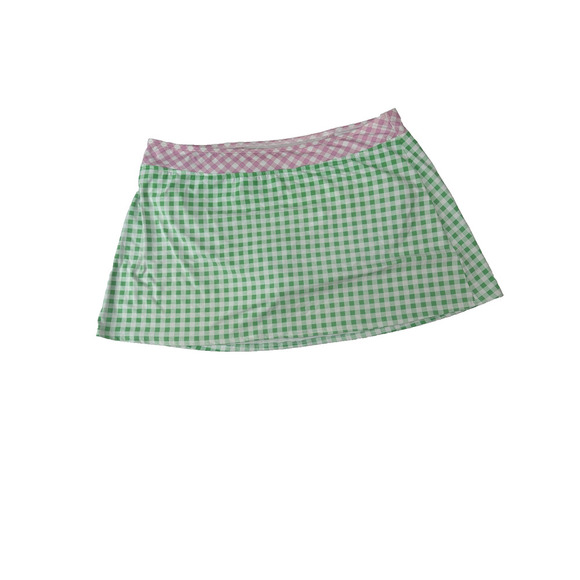 Twee Draper James Lands End Swim Skirt Gingham Pink Green Preppy Size 18W - Picture 1 of 8